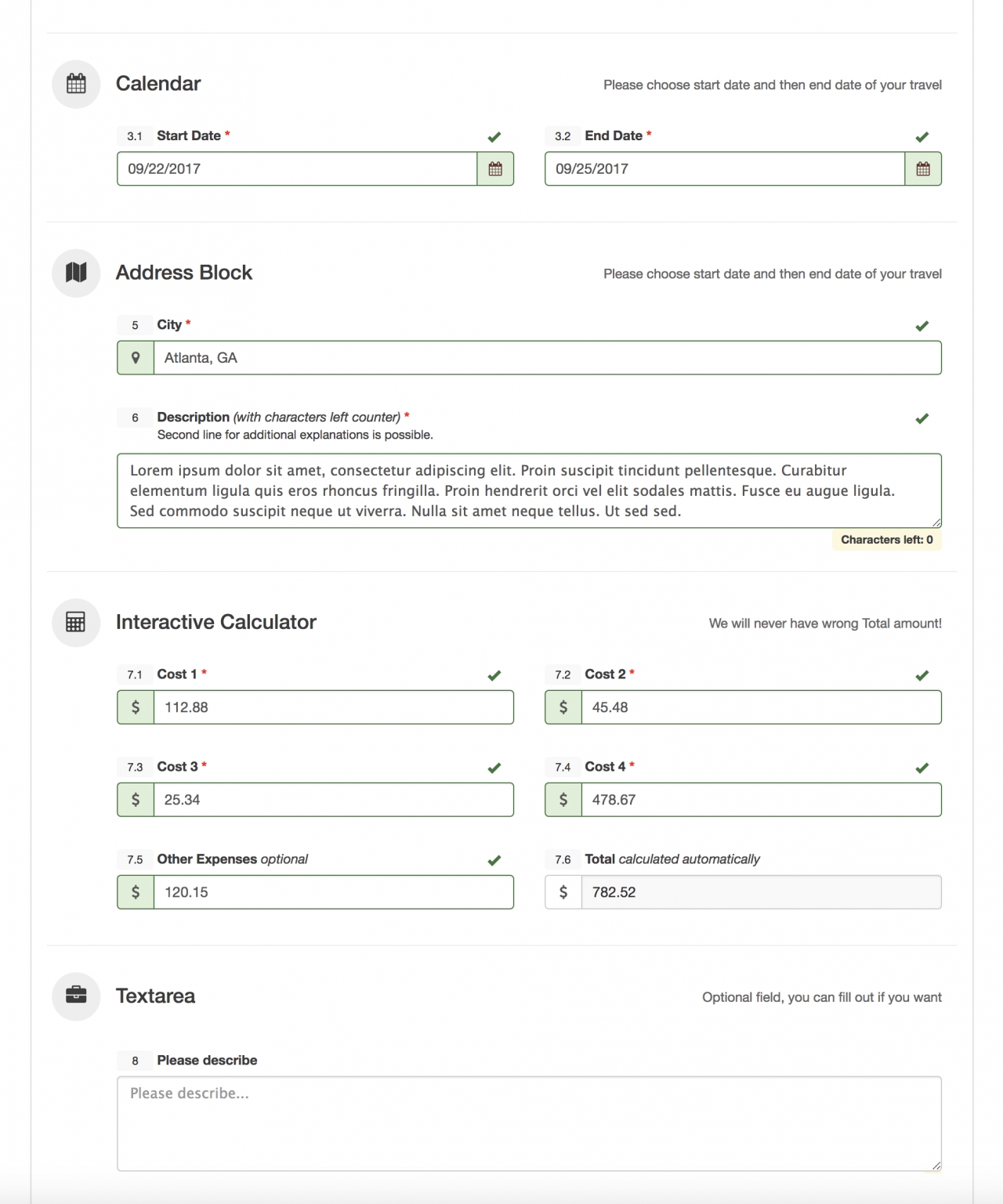 Smart/interactive webforms