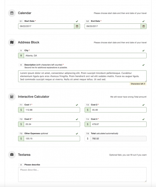 Smart/interactive webforms