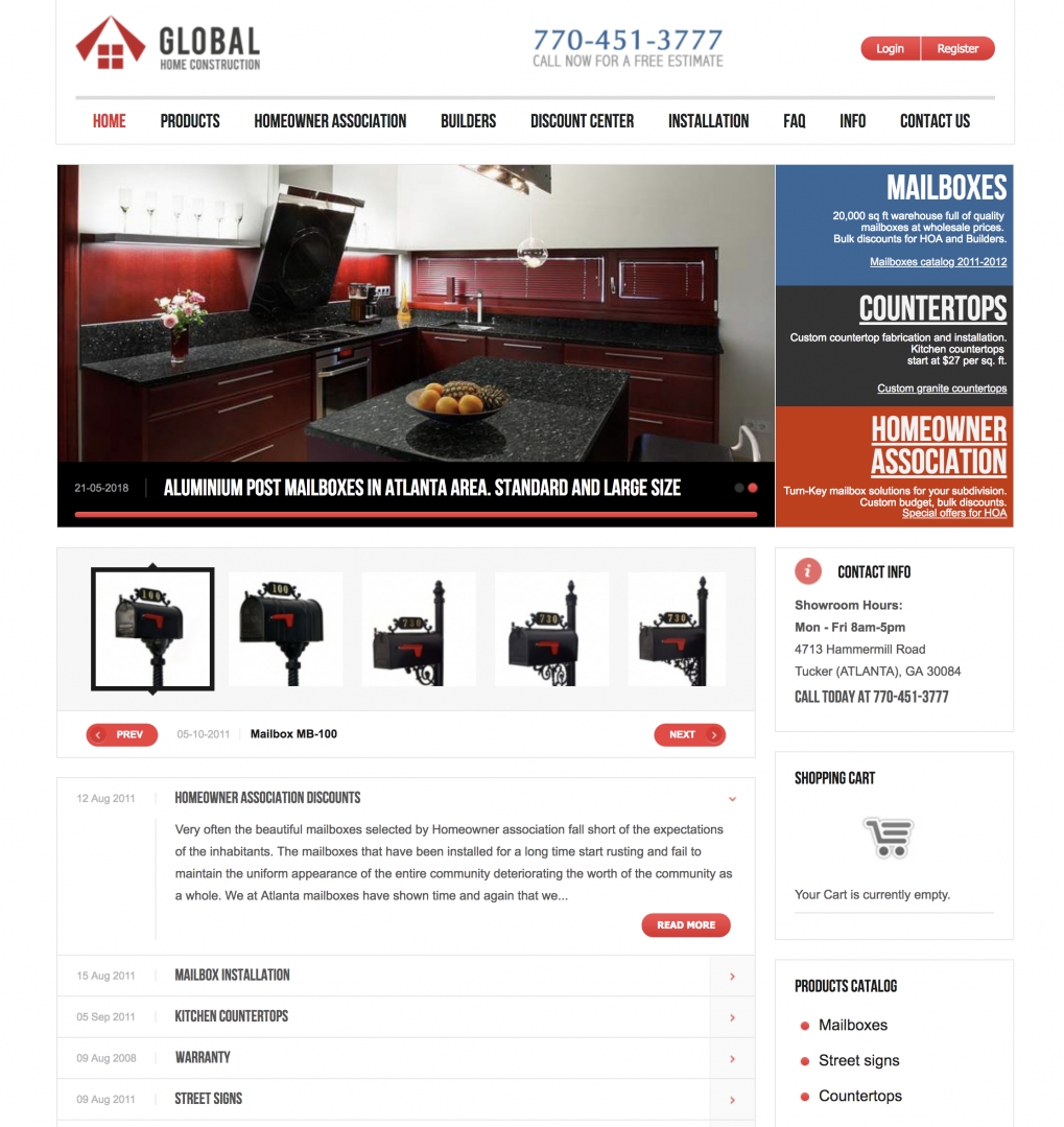 "Global HC" website redesign 2011